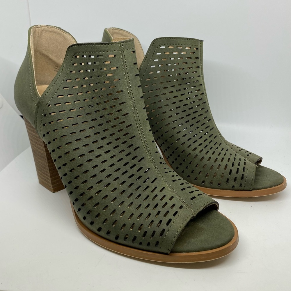RESTRICTED Peep Toe Perforated Booties Size 9                      (VM)
